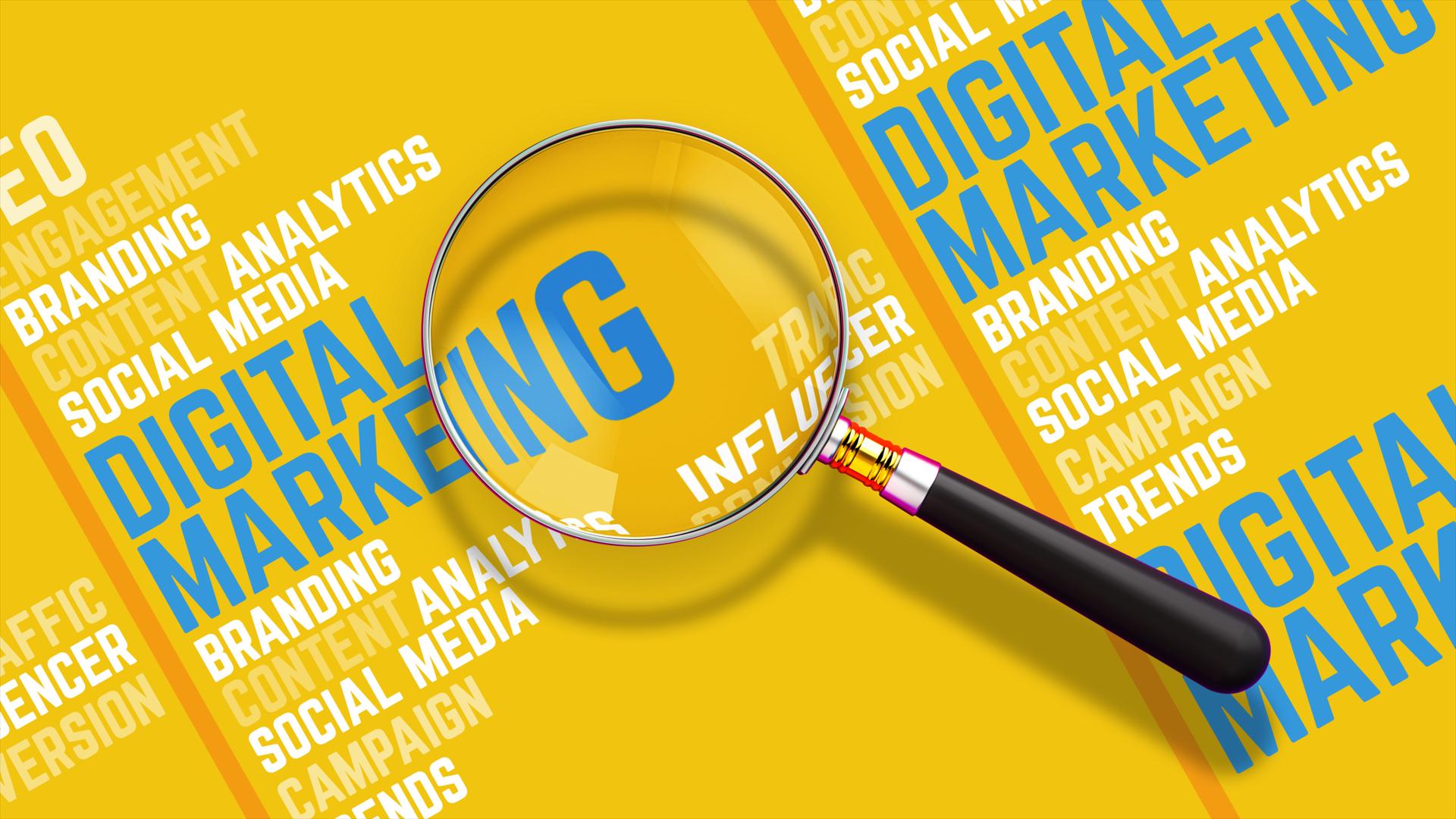 Digital Marketing Word Cloud - SEO, Social Media, and Content Strategy