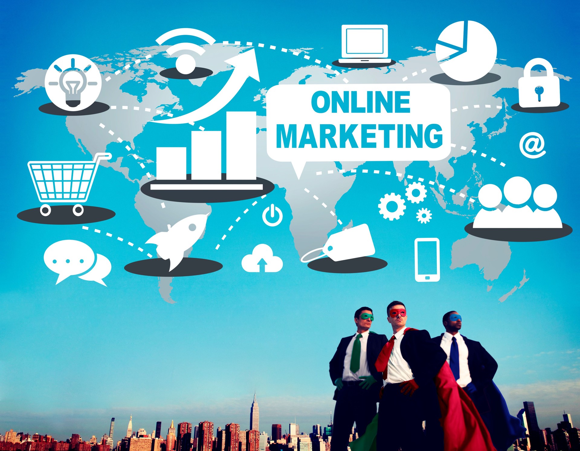 Online Marketing Promotion Branding Advertisement Concept